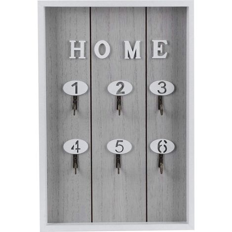 Wooden Key for Wall Shelf Decorative Wooden Decorative with 6 Hooks (1/5)