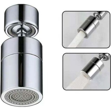 Faucet Aerator (Silver), 360° Swivel Kitchen Faucet Nozzle, 2 Modes Faucet Bubbler Water Saving, Anti Splash Filter Kitchen Bathroom Sink Faucet, TRIMEC (1/5)