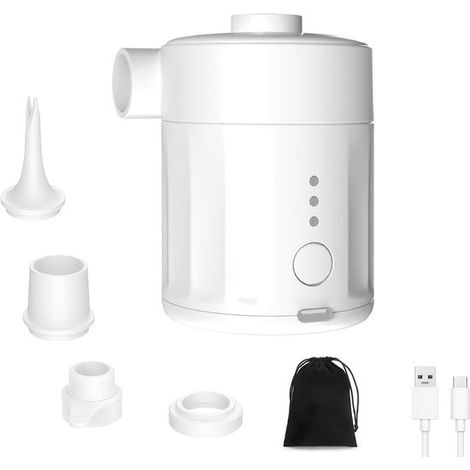 Tragbare elektrische Luftpumpe für aufblasbare Gegenstände, wiederaufladbare Akku Luftpumpe für Luftmatratzen, 2 in 1, tragbare Mini Vakuumpumpe (1/5)