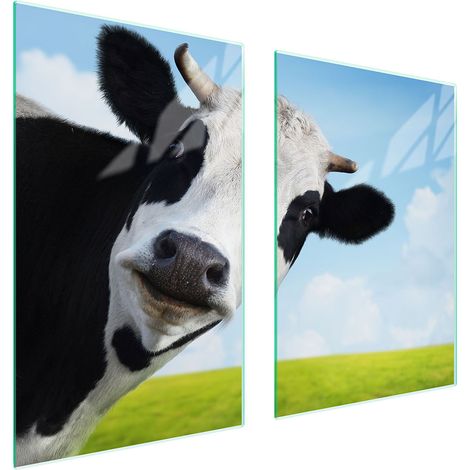 PLAQUE DE PROTECTION EN VERRE POUR CUISINE 65x52 VACHE (1/5)