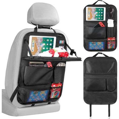 Protège-dossier de siège auto imperméable, organiseur arrière avec rangement pour tablette et téléphone, multifonction pour enfant