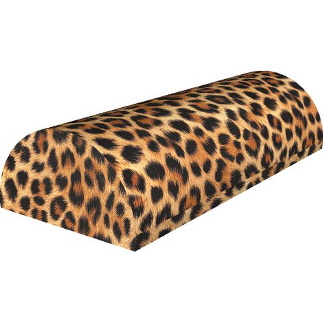 Cuscino cilindrico a mezzo busto con stampa leopardata 10x40 cm - ergonomico, con memory foam, per supporto schiena, collo e collo, decorativo - Bertoni (1/2)