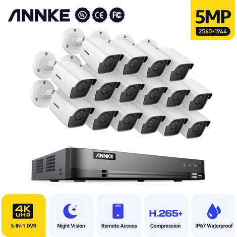 ANNKE 16-Channel HD-TVI 1080P Lite Security Video DVR 5MP Super HD IP67 Waterproof Bullet TVI Security Camera CCTV Camera (1/5)