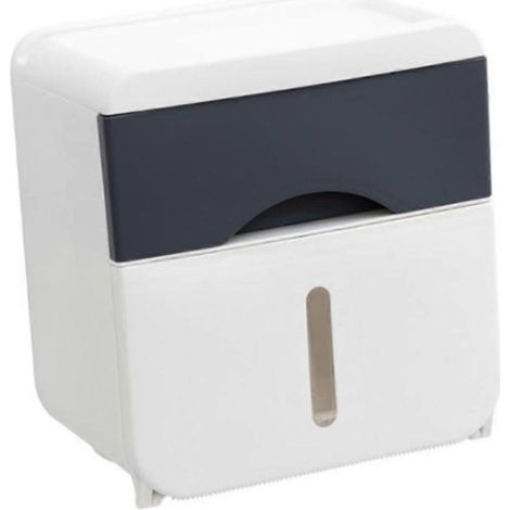 Porte-papier toilette mural en aluminium avec étagère pour rouleau de papier toilette, idéal pour ranger votre salle de bain. (1/5)