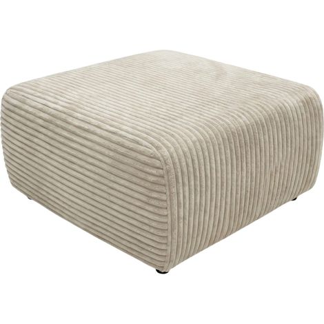 ELVIS - Pouf en gros velours côtelé Beige 96x87x44 cm