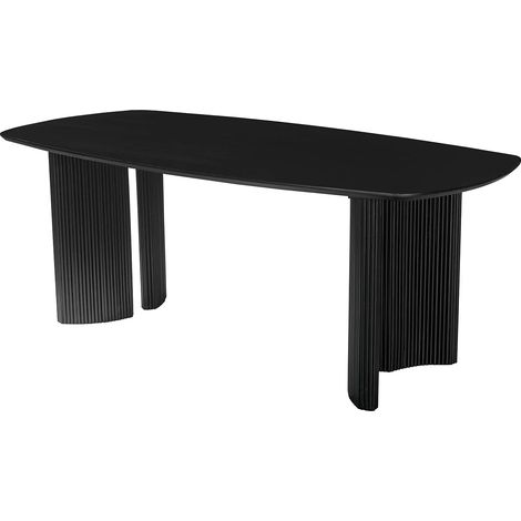 Table à manger 8 personnes en bois de manguier - Noir - TAMENIA de Maison Céphy (1/4)