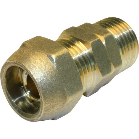 Manguito de compresión de latón M 12 x 17 para tubo de acero QUICK PLOMBERIE