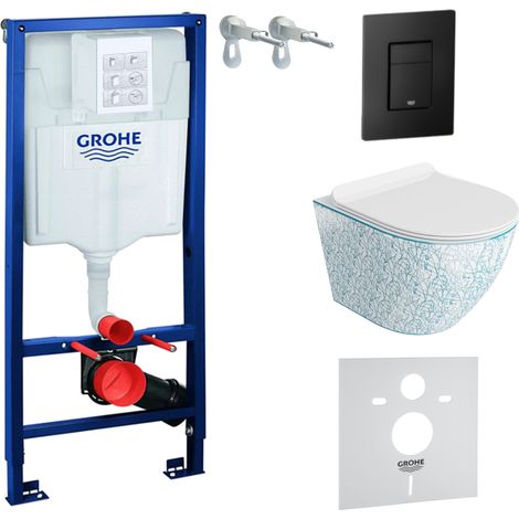 GROHE WC Set mit Vorwandelement, Wand-WC und Spülknopf (1/5)