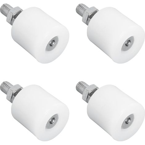 Lot de 4 Roues de Guidage en Nylon Blanc pour Volets Roulants et Portails Électriques, Efficaces et Faciles à Installer, Matériel en Nylon et Fer pour Portes Coulissantes (1/5)