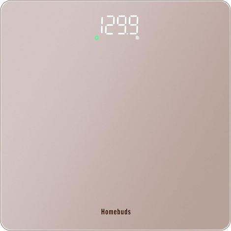 Balance Connectée, Haute Précision 0.05kg, Pese Personne Step-On et LED Blanche Pour Une Meilleure Visibilité, 3AAA Incluses, 182kg, Or Rose (1/5)
