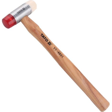 Schonhammer Ausbeulhammer Kunststoffhammer Gummihammer mit Hickory-Stiel PU & Nylon +28mm (1/3)