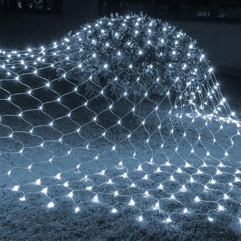 Guirlande lumineuse de Noël à 96 LED, 1,5 m x 1,5 m,8 modes d'éclairage, idéale pour les décorations de Noël (lumière blanchee). (1/5)