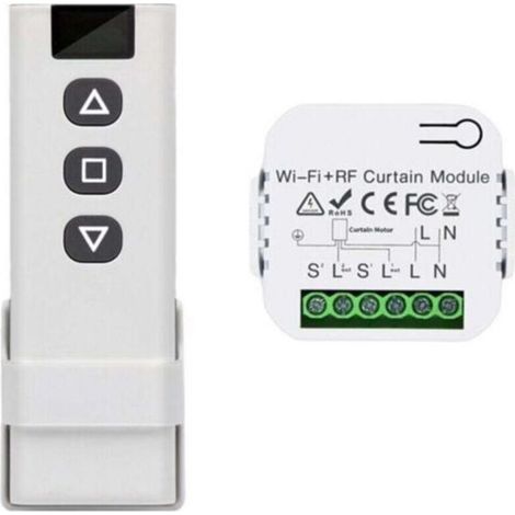 Interrupteur Module Volet Roulant Sans Fil, Commutateur de Commande à Distance de Moteur AC sans Fil pour Volets Roulants Stores Stores Auvent AC 220V 230V Émetteur Radio RF Contrôle de Portée 1 (1/4)
