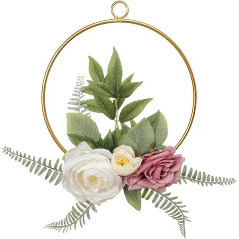 Künstlicher Kranz für Partys, Hochzeiten, Büros, Wohnzimmer und Schlafzimmer als Dekoration-28x25cm (1/5)