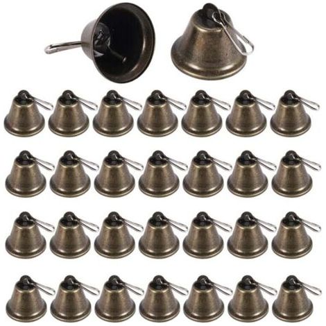 BUNTHAUS PA 30 PièCes Cloches Artisanales Petites en Laiton Vintage avec Crochets pour Accrocher des Carillons éOliens Faisant la Formation de Chien (1/4)