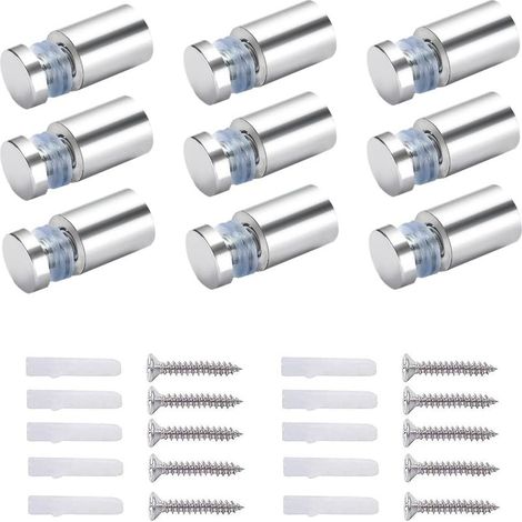 40 x Separador de fijación de vidrio, Publicidad de vidrio acrílico Standoff, 16X20mm, con accesorios de montaje de tornillo pour Cadre Acrylique (1/5)
