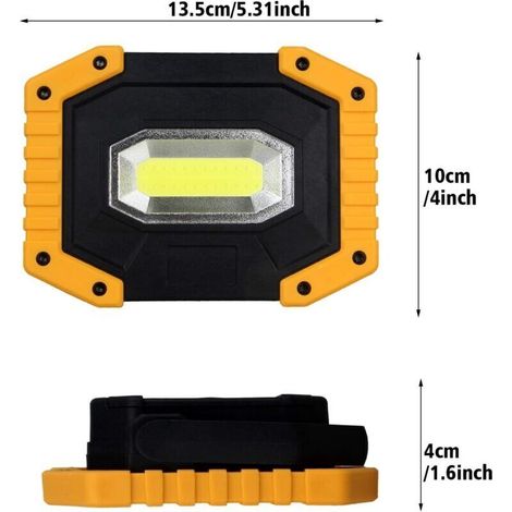Strahler LED Ricaricabile 30W 2000lm 4x 18650 Batteria 3 Modi Portatile per Camping, Cantiere, Garage, Laboratorio (2 Pezzi) (1/3)