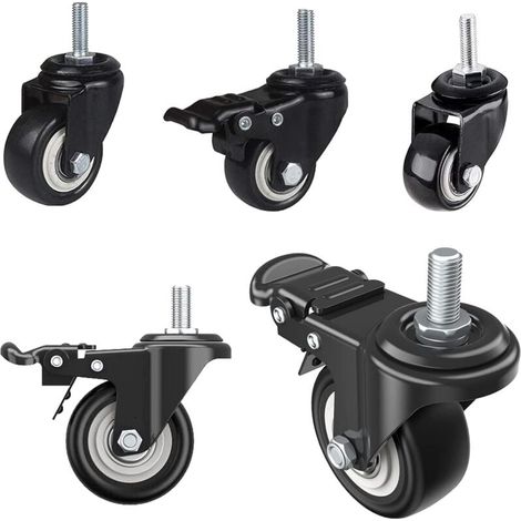 [NEVER USED] 4Pcs Office Chair Caster Wheels, M8 X 25mm Screw Heavy Duty Silent Swivel Casters, 360 Degree Furniture Caster for Appliances and Furniture (1/4)