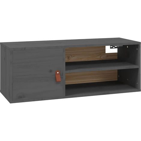 Armoire murale Gris 80x30x30 cm Bois de pin massif (1/5)
