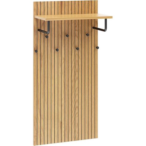 [NEUWERTIG] B-Ware hjh LIVING Wandgarderobe Garderobenleiste LINNO SPACE Eiche Schwarz MDF Ablage (1/2)