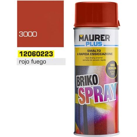 MAURER spray pintura rojo fuego 400 ml. , Spray rojo fuego.   - Capacidad: 400 ml.- RAL: 3000- Esmalte acrílico de uso profesional.- Excelentes propiedades (1/4)