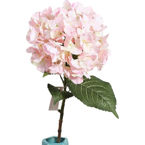 Bouquet D Hortensias Artificiels En Soie Décoration Mariage Maison Réaliste Rose Foncé 1 Pièce (1/2)