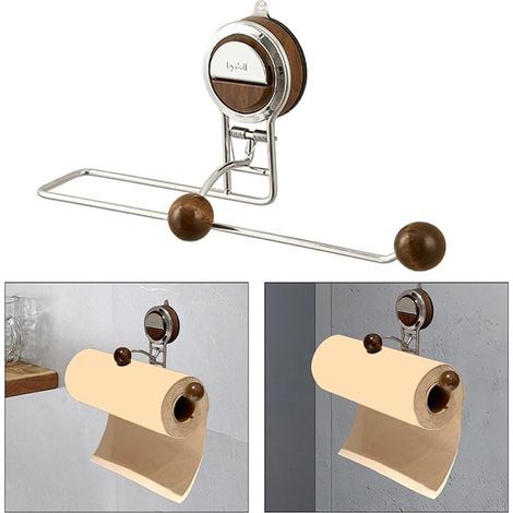 Support de rangement pour rouleau de papier toilette à ventouse, support mural pour essuie-tout de cuisine, support amovible pour essuie-tout de salle de bain-ARCAN (1/4)