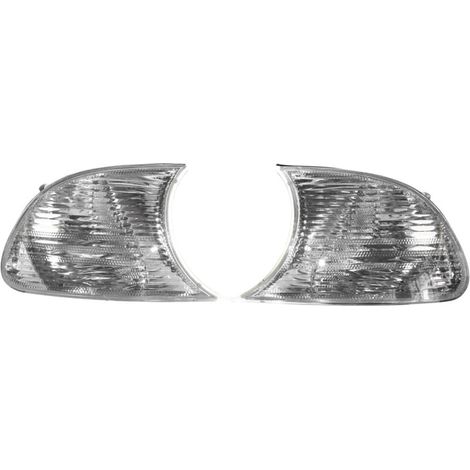 Par de luces de giro blancas transparentes 63126904307 63126904308 izquierda y derecha para BMW Serie 3 E46 1998-2001 (1/4)