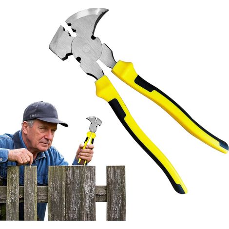 Pince À Clôture Robuste  Coupe-Fil Pour Pince À Clôture - Outil à Agrafes Main Marteau Extracteur Lourd pour Câble Grillage Bricolage Ferme Maison