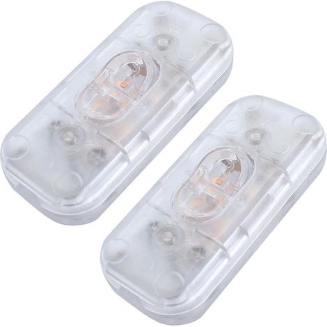 2 Pièces Interrupteur Lampe de ChevetInterrupteur Bipolaire,pour Lampe de Table,Lampe de Chevet,60x26x15(Transparente) (1/4)