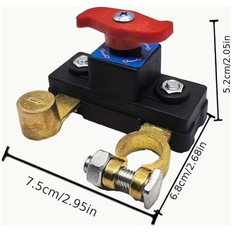 Lot de 2 interrupteurs de coupure de batterie 12V/24V à haute conductivité, coupure manuelle rotative en cuivre pur pour voiture, camion, camping-car et bateau (1/4)