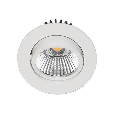 Spot encastré LED rond orientable blanc mat Ø 82mm 6W 4000K 820lm 38° IP44 AL1014 INDIGO (1/3)