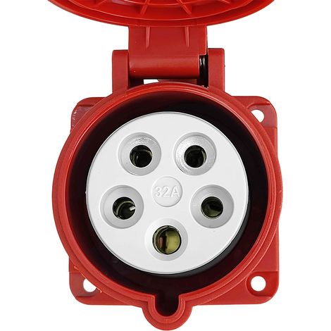 Prise électrique droite CEE 400V 32A 5P 75X75MM industrielle (1/5)
