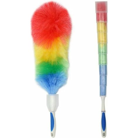 [JAMAIS UTILISÉ]Plumeau à poussière - Avec bonne poignée et étui de protection - Plumeau antistatique et flexible pour nettoyer la poussière sur le plafond et ventilateur en hauteur (1/4)