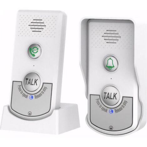 Interphone sans fil avec voix bidirectionnelle - Rappel pour personnes âgées - Système d'appel intelligent pour maison - Communication claire et fiable (1/4)