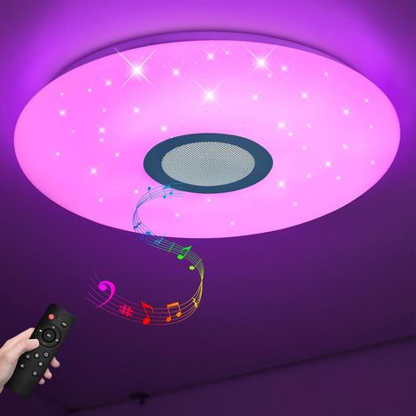 JDONG Led Deckenleuchte mit APP-Steuerung und Fernbedienung Bluetooth Deckenlampe weißes Rauschen für besseren Schlaf mit 32 beruhigenden Geräuschen, dimmbar 54W, 3000-6500 Kelvin, Farbwechsel (1/5)
