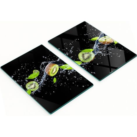 Dekorative Servierbretter aus Glas, Kiwi und Wasser, 2 x 40 x 52 cm (1/5)