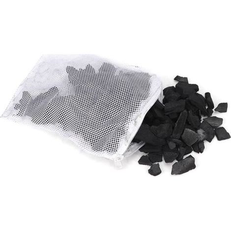 Charbon Actif en Bambou 500 ml pour Aquarium Eau Douce et Marine – Noir, Diamètre 0,5-5 cm (1/5)