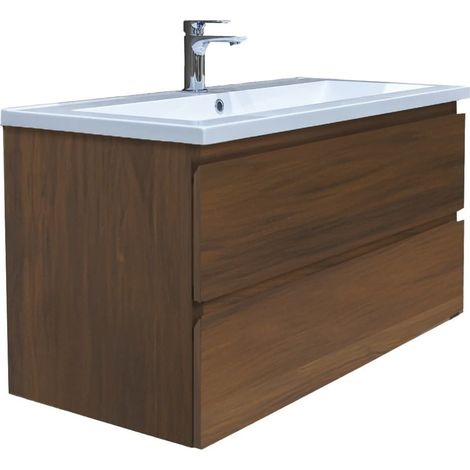 Ensemble meuble avec vasque - SAT - B-Way - 99×50×45 - noyer