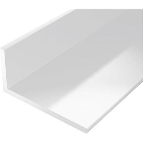 Profilé angle plastique 1000mm – Section d'angle en matière plastique – Dimensions 20x10mm – Pour murs et sols – Blanc –