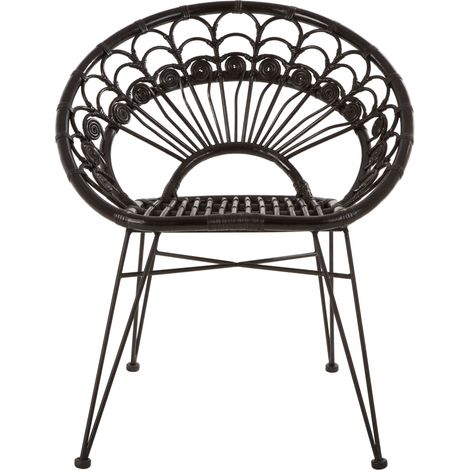 Premier Housewares Manado Black Natural Rattan Chair (1/5)