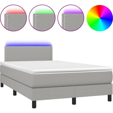 Maison Exclusive - Cama box spring con colchón y LED tela gris cl