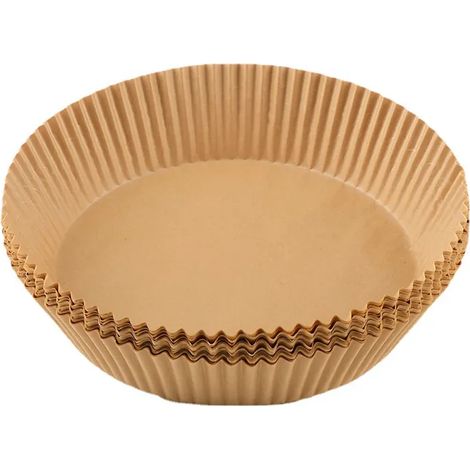 Paquet de 100 feuilles de papier sulfurisé brun jetables pour friteuses à air chaud (1/5)