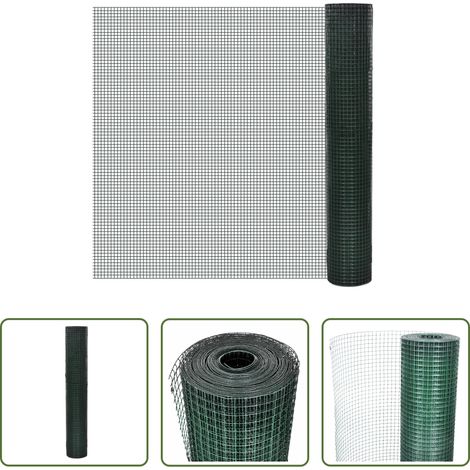 vidaXL Protection des arbres - Grillage acier galvanisé et revêtement en PVC 10x1 m vert (1/5)