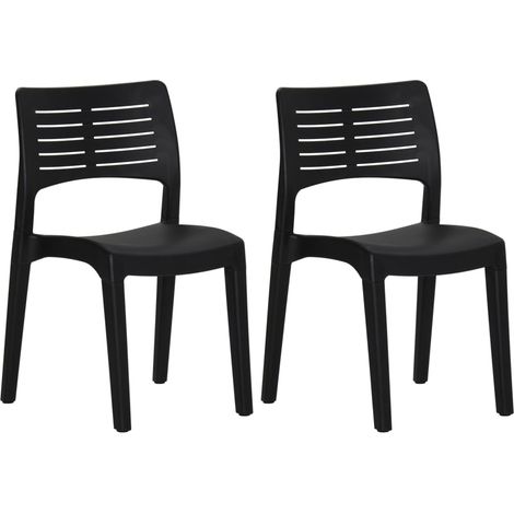Chaises de jardin 2 pcs Anthracite Polypropylène (1/5)