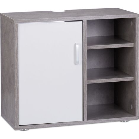 Mobile sottolavabo 51 x 60 x 32 cm pratico mobiletto da bagno in stile essenziale in legno bianco 130005429