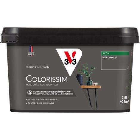 Peinture murale intérieure Colorissim® V33 Kaki foncé Satin 2,5L (1/5)