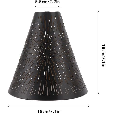 Abat-jour noir pour lampadaire lampe de table et suspension diamètre 14cm (1/5)