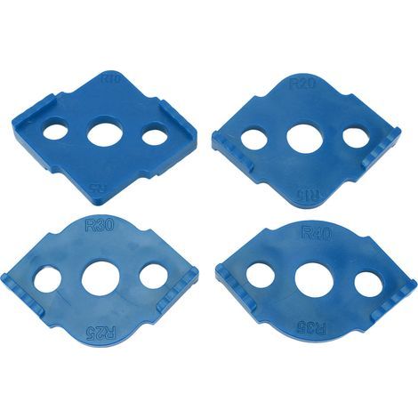 Gabarits d'angle R, gabarit de routage à rayon d'angle rond, localisateur de travail du bois ABS bleu 4 pièces (1/5)