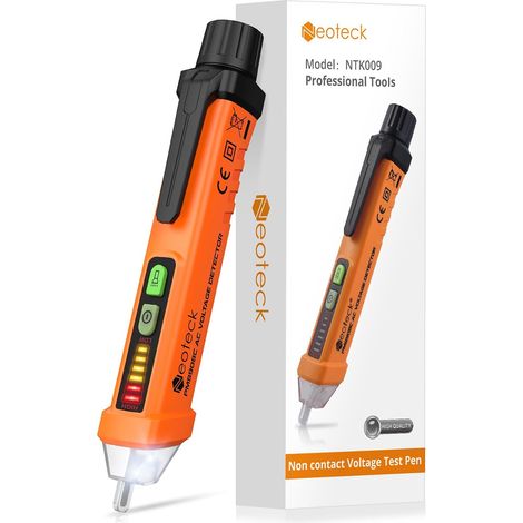 Non-Contact Voltage Detector 12-1000V, Live/Neutral Wire Test, Audible & Visual Buzzer, Flashlight, AC 50-500Hz, NCV Voltage Tester Pen (1/5)